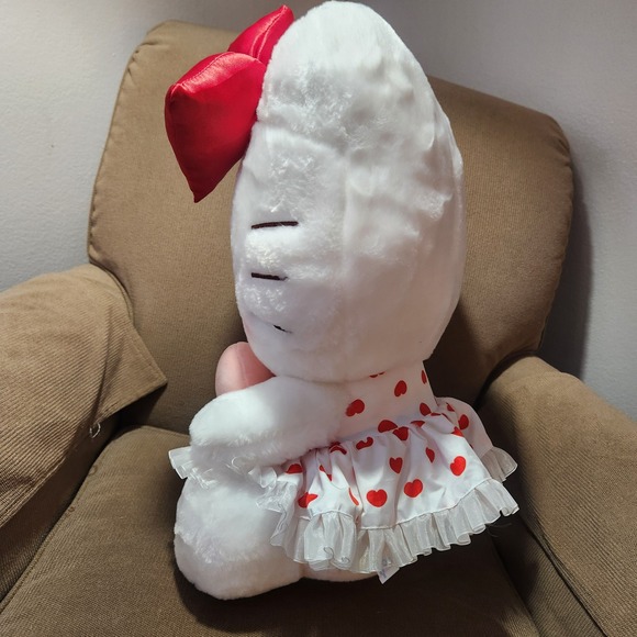Hello Kitty Plush Red Hearts Dress Pink Heart Pillow Bow 19" Valentine's Day - Picture 10 of 15